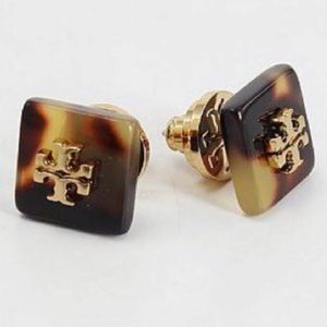 Tory Burch tortoise shell studded earrings